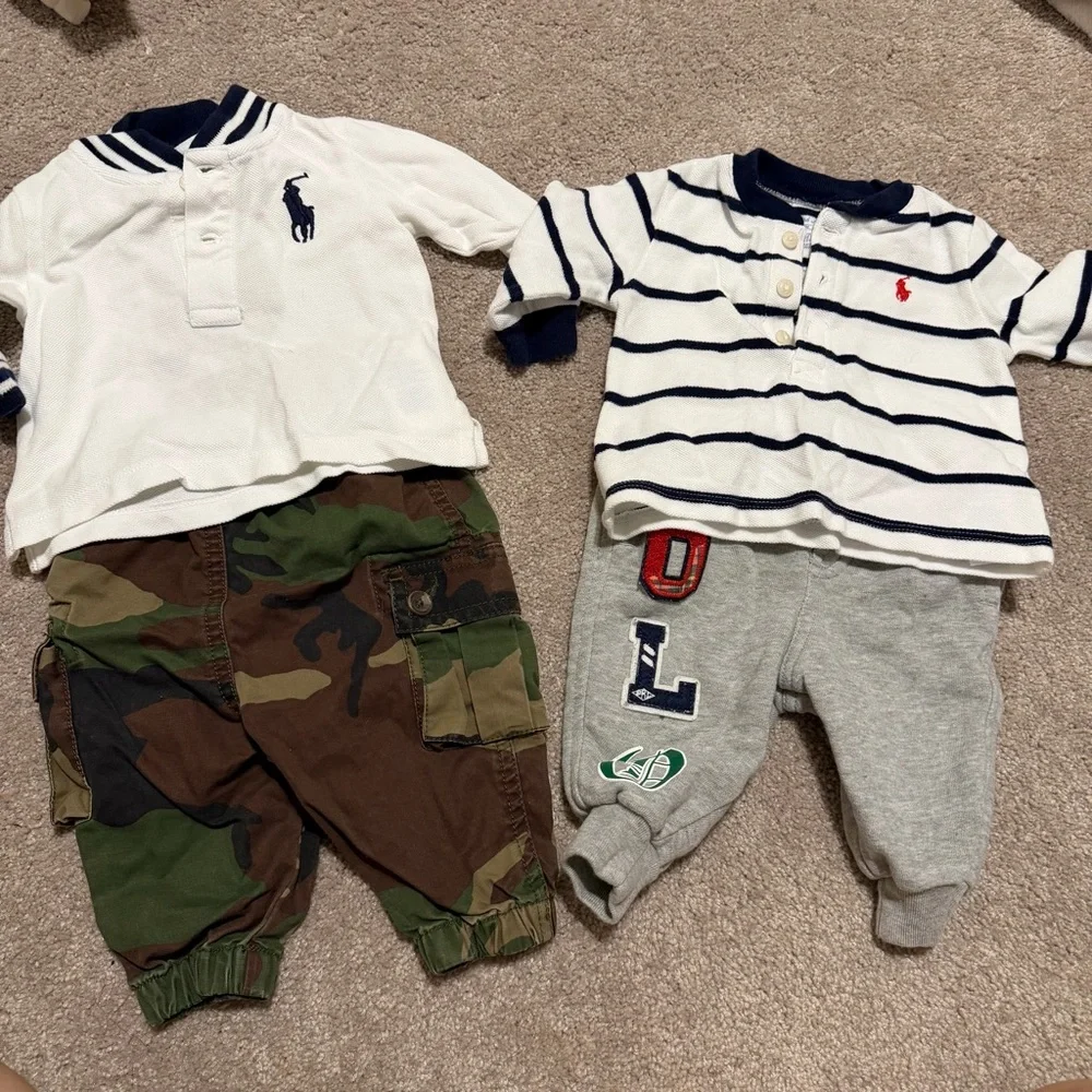Ralph Lauren Kids Matching Set - White, Navy, Camouflage & Gray